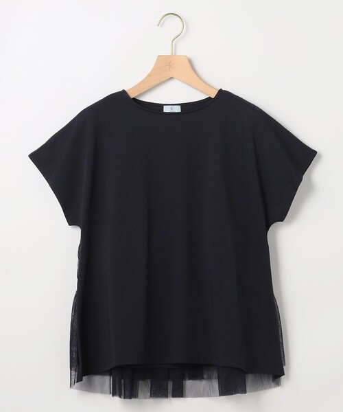 組曲 S(クミキョク チイサイサイズ)の「GIZAコットンチュールコンビ カットソー(Tシャツ/カットソー・レディース・ネイビー系2/ネイビー系/アイボリー系・S2)」の8枚目の写真