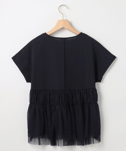 組曲 S(クミキョク チイサイサイズ)の「GIZAコットンチュールコンビ カットソー(Tシャツ/カットソー・レディース・ネイビー系2/ネイビー系/アイボリー系・S2)」の13枚目の写真