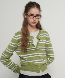 GENERAL IDEA（ジェネラルアイデア）の「【GENERAL IDEA】マルチストライプクルーネックカーディガン   MULTI STRIPE CREW NECK CARDIGAN（カーディガン/ボレロ）」