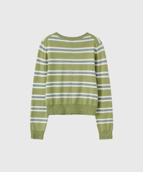 GENERAL IDEA(ジェネラルアイデア)の「【GENERAL IDEA】マルチストライプクルーネックカーディガン / MULTI STRIPE CREW NECK CARDIGAN(カーディガン/ボレロ・レディース・ピンク/グリーン系/ライトグレー・L/M/S)」の17枚目の写真