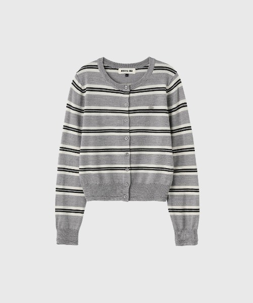 GENERAL IDEA(ジェネラルアイデア)の「【GENERAL IDEA】マルチストライプクルーネックカーディガン / MULTI STRIPE CREW NECK CARDIGAN(カーディガン/ボレロ・レディース・ピンク/グリーン系/ライトグレー・L/M/S)」の9枚目の写真