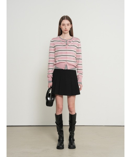 GENERAL IDEA(ジェネラルアイデア)の「【GENERAL IDEA】マルチストライプクルーネックカーディガン / MULTI STRIPE CREW NECK CARDIGAN(カーディガン/ボレロ・レディース・ピンク/グリーン系/ライトグレー・L/M/S)」の21枚目の写真