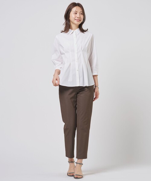 J.PRESS Ladies（J.プレス レディス）の「【WEB限定カラーあり】SOFT TC ストレッチ シャツ ブラウス（シャツ/ブラウス・レディース・ブルー系/ホワイト系・XS）」の5枚目の写真