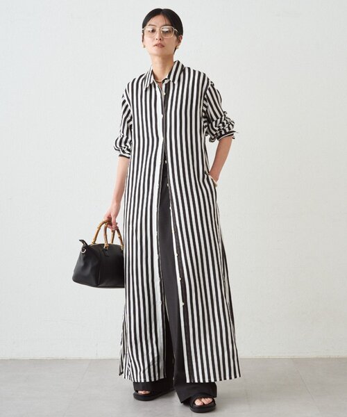 LOUNGEDRESS(ラウンジドレス)の「シャツワンピース(ワンピース・レディース・オフホワイト/ベージュ・FREE)」の6枚目の写真