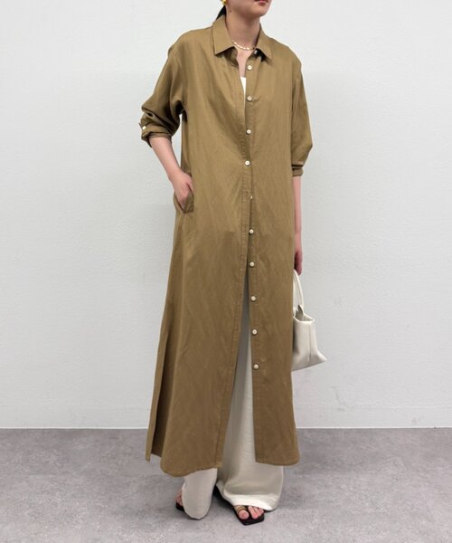 LOUNGEDRESS(ラウンジドレス)の「シャツワンピース(ワンピース・レディース・オフホワイト/ベージュ・FREE)」の16枚目の写真
