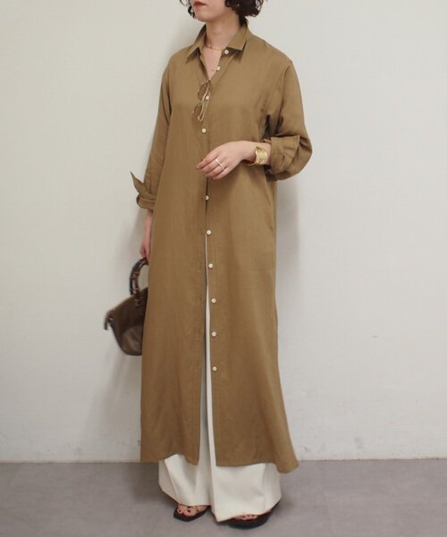 LOUNGEDRESS(ラウンジドレス)の「シャツワンピース(ワンピース・レディース・オフホワイト/ベージュ・FREE)」の21枚目の写真
