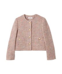 レディースのノーカラージャケット（ピンク/桃色系）ファッション通販