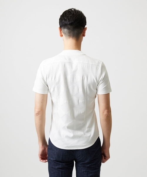 MICHEL KLEIN HOMME (ミッシェルクランオム)の「アーガイル柄Vネック半袖カットソー(Tシャツ/カットソー・メンズ・ブラック/ライトブルー/ホワイト・MEDIUM/LARGE/X-LARGE)」の8枚目の写真