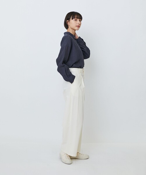 LOISIR(ロワズィール)の「【MTサイズ有り】コットンダンプワイドパンツ(その他パンツ・レディース・カーキ/オフホワイト・M/MT)」の5枚目の写真