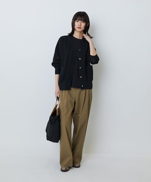 LOISIR(ロワズィール)の「【MTサイズ有り】コットンダンプワイドパンツ(その他パンツ・レディース・カーキ/オフホワイト・M/MT)」の10枚目の写真