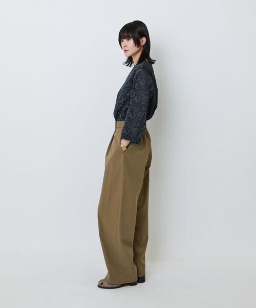 LOISIR(ロワズィール)の「【MTサイズ有り】コットンダンプワイドパンツ(その他パンツ・レディース・カーキ/オフホワイト・M/MT)」の12枚目の写真