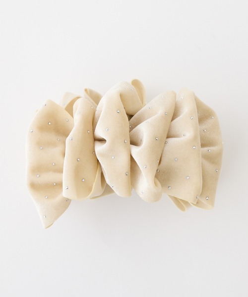 one after another NICE CLAUP(ワンアフターアナザーナイスクラップ)の「【Eliane Collection】キラキラベロアクリップ(バレッタ/ヘアクリップ・レディース・ピンク/ブラック/アイボリー・FREE)」の2枚目の写真