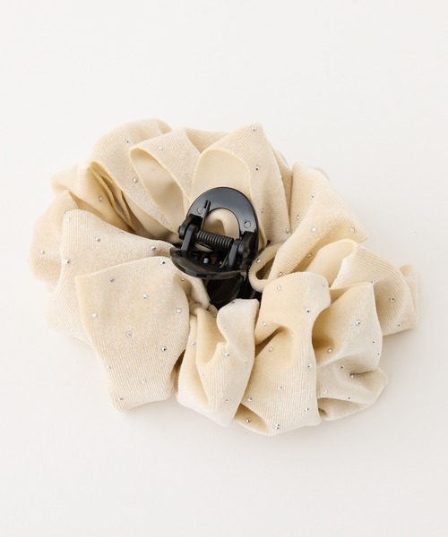 one after another NICE CLAUP(ワンアフターアナザーナイスクラップ)の「【Eliane Collection】キラキラベロアクリップ(バレッタ/ヘアクリップ・レディース・ピンク/ブラック/アイボリー・FREE)」の6枚目の写真