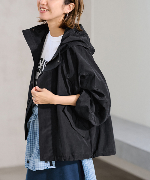 FRAMeWORK(フレームワーク)の「≪追加≫リネンPLタッサーフードショートブルゾン 3(マウンテンパーカー・レディース・キャメル/アイボリー/ブラック・36/38)」の17枚目の写真