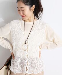 le.coeur blanc | TORRAZZO DONNAエンブロイダリーレースベスト(ベスト)