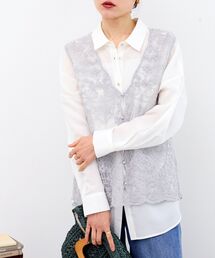le.coeur blanc | TORRAZZO DONNAエンブロイダリーレースベスト(ベスト)