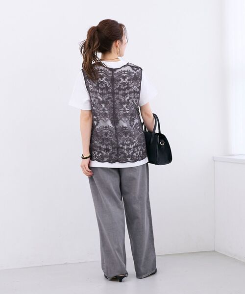le.coeur blanc（ルクールブラン）の「TORRAZZO DONNAエンブロイダリーレースベスト（ベスト・レディース・チャコールグレー/ライトグレー/ホワイト・38）」の12枚目の写真