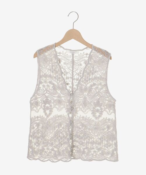 le.coeur blanc（ルクールブラン）の「TORRAZZO DONNAエンブロイダリーレースベスト（ベスト・レディース・チャコールグレー/ライトグレー/ホワイト・38）」の13枚目の写真