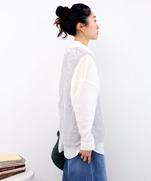 le.coeur blanc（ルクールブラン）の「TORRAZZO DONNAエンブロイダリーレースベスト（ベスト・レディース・チャコールグレー/ライトグレー/ホワイト・38）」の18枚目の写真