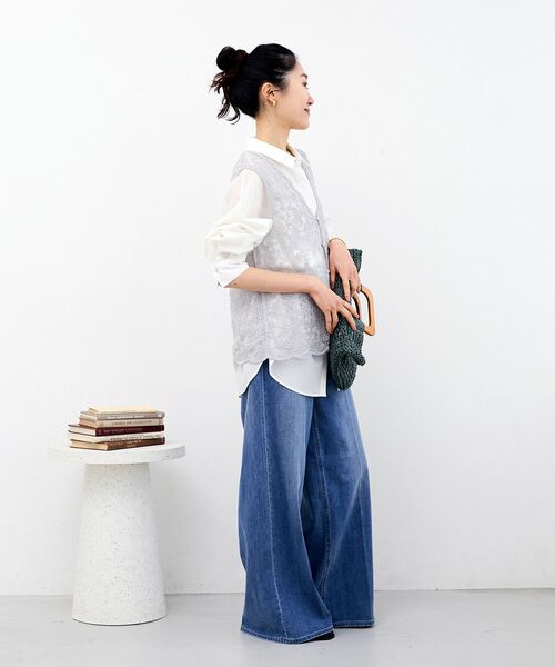 le.coeur blanc（ルクールブラン）の「TORRAZZO DONNAエンブロイダリーレースベスト（ベスト・レディース・チャコールグレー/ライトグレー/ホワイト・38）」の22枚目の写真