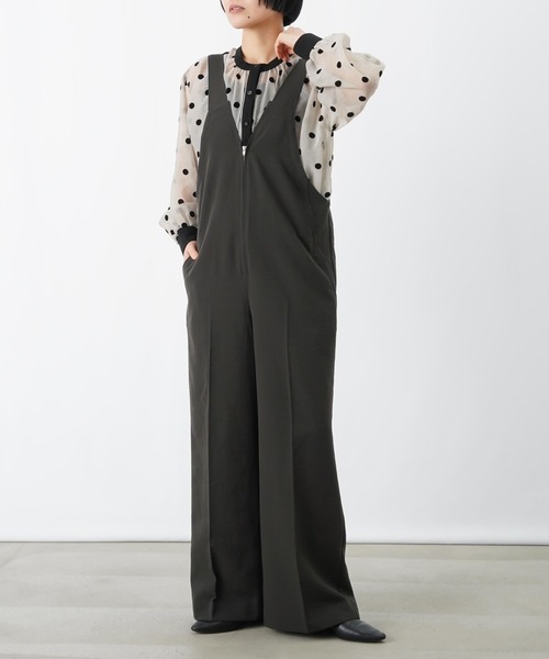 LUCA/LADY LUCK LUCA（ルカ/レディラックルカ）の「LC/LLL ジップサロペット（サロペット/オーバーオール・レディース・チャコールグレー/カーキ・FREE）」の2枚目の写真