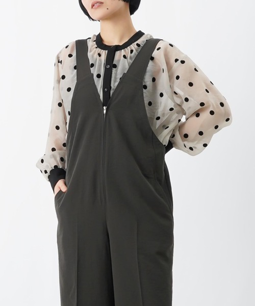 LUCA/LADY LUCK LUCA（ルカ/レディラックルカ）の「LC/LLL ジップサロペット（サロペット/オーバーオール・レディース・チャコールグレー/カーキ・FREE）」の4枚目の写真