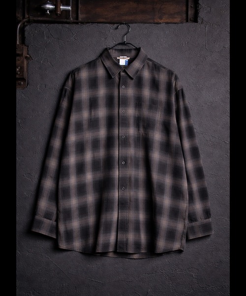 CALIFORNIA OUTFITTERS(カリフォルニア アウトフィッターズ)の「2D51 アーバンヴィンテージ チェックワイドシャツ(シャツ/ブラウス・メンズ・グレー系/ブラック系・L/M/XL)」の6枚目の写真