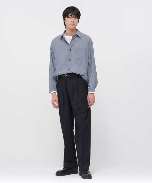 MARGARET HOWELL(マーガレットハウエル)の「COTTON WOOL VOILE(シャツ/ブラウス・メンズ・ブルー/ネイビー・SMALL/MEDIUM/LARGE/X-LARGE)」の7枚目の写真
