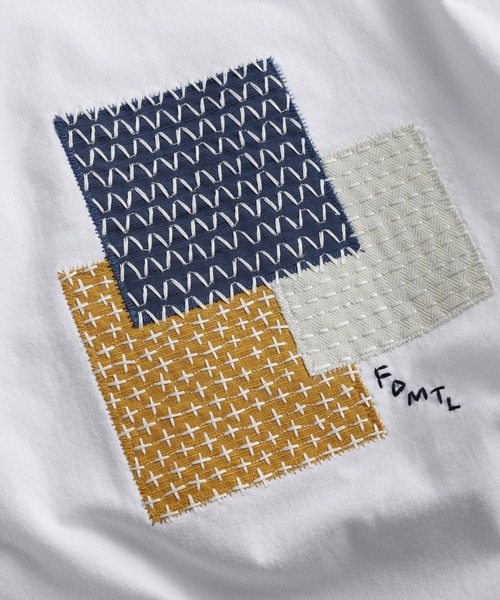 FDMTL(ファンダメンタル)の「FDMTL/ファンダメンタル/BORO TEE(Tシャツ/カットソー・メンズ・ホワイト/ネイビー・2/4/3)」の4枚目の写真