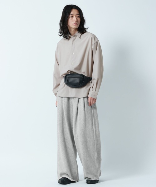 RAGEBLUE（レイジブルー）の「【LUXURY+EASY】OVER SIZE DRAPE　STRIPE SHIRTS / ラグイージーオーバーサイズストライプシャツ（シャツ/ブラウス・メンズ・ネイビー/ライトブルー/ライトグレー・MEDIUM/LARGE）」の5枚目の写真