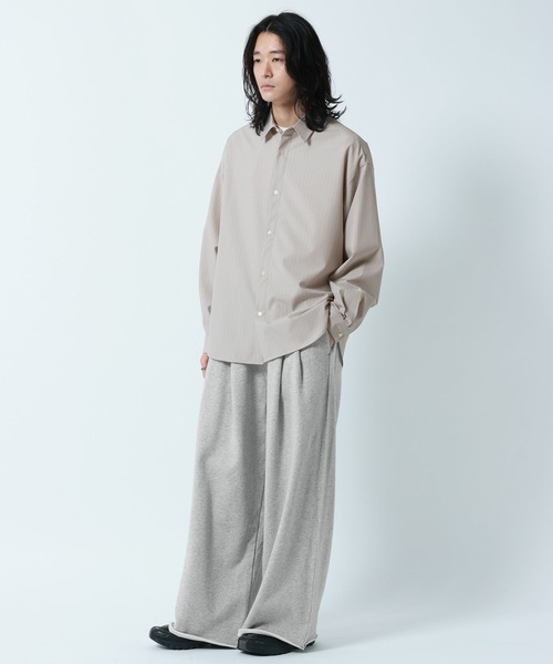 RAGEBLUE（レイジブルー）の「【LUXURY+EASY】OVER SIZE DRAPE　STRIPE SHIRTS / ラグイージーオーバーサイズストライプシャツ（シャツ/ブラウス・メンズ・ネイビー/ライトブルー/ライトグレー・MEDIUM/LARGE）」の6枚目の写真