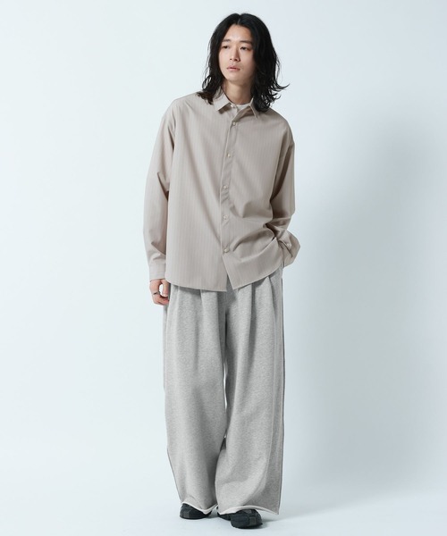 RAGEBLUE（レイジブルー）の「【LUXURY+EASY】OVER SIZE DRAPE　STRIPE SHIRTS / ラグイージーオーバーサイズストライプシャツ（シャツ/ブラウス・メンズ・ネイビー/ライトブルー/ライトグレー・MEDIUM/LARGE）」の7枚目の写真