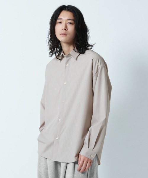 RAGEBLUE（レイジブルー）の「【LUXURY+EASY】OVER SIZE DRAPE　STRIPE SHIRTS / ラグイージーオーバーサイズストライプシャツ（シャツ/ブラウス・メンズ・ネイビー/ライトブルー/ライトグレー・MEDIUM/LARGE）」の9枚目の写真
