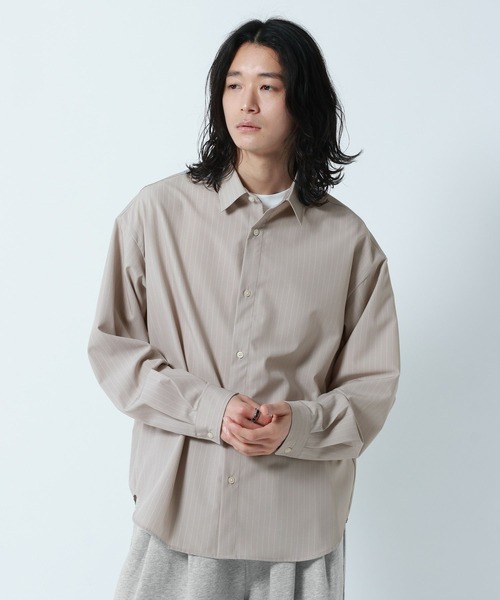 RAGEBLUE（レイジブルー）の「【LUXURY+EASY】OVER SIZE DRAPE　STRIPE SHIRTS / ラグイージーオーバーサイズストライプシャツ（シャツ/ブラウス・メンズ・ネイビー/ライトブルー/ライトグレー・MEDIUM/LARGE）」の10枚目の写真