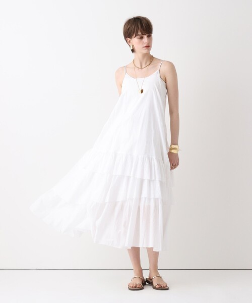 allureville（アルアバイル）の「イレギュラーティアードキャミワンピース（ワンピース・レディース・ホワイト/ブルー/ブラック・2/1）」の4枚目の写真
