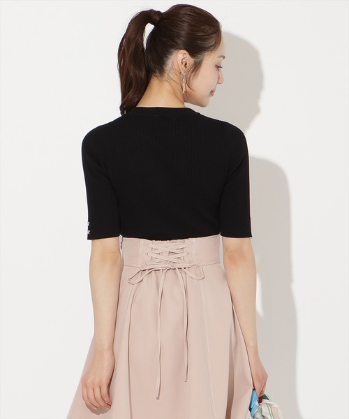 WILLSELECTION(ウィルセレクション)の「袖口リボンリブニット(ニット/セーター・レディース・ピンク/ブラック/オフホワイト・FREE)」の16枚目の写真