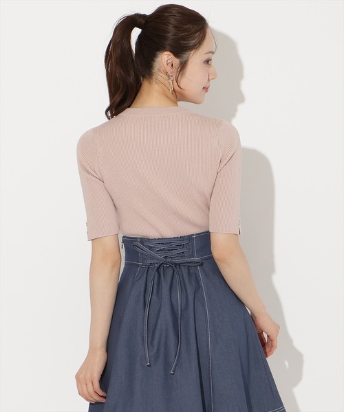 WILLSELECTION(ウィルセレクション)の「袖口リボンリブニット(ニット/セーター・レディース・ピンク/ブラック/オフホワイト・FREE)」の22枚目の写真