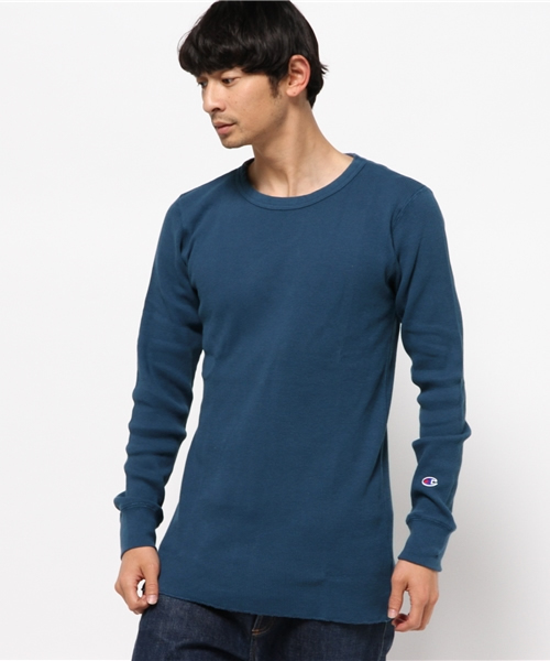 Champion(チャンピオン)の「【Champion/チャンピオン】メンズ ベーシック ロングスリーブTシャツ(Tシャツ/カットソー・メンズ・ブルー系その他/ホワイト/グレー系その他・X-LARGE/LARGE/MEDIUM)」の1枚目の写真