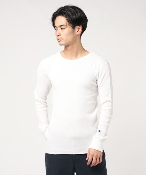 Champion(チャンピオン)の「【Champion/チャンピオン】メンズ ベーシック ロングスリーブTシャツ(Tシャツ/カットソー・メンズ・ブルー系その他/ホワイト/グレー系その他・X-LARGE/LARGE/MEDIUM)」の2枚目の写真