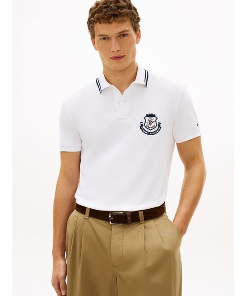 TOMMY HILFIGER（トミーヒルフィガー）の「ピケバッジレギュラーポロシャツ（ポロシャツ・メンズ・グリーン/マルチ/ホワイト・X-LARGE/SMALL/LARGE/MEDIUM）」の3枚目の写真