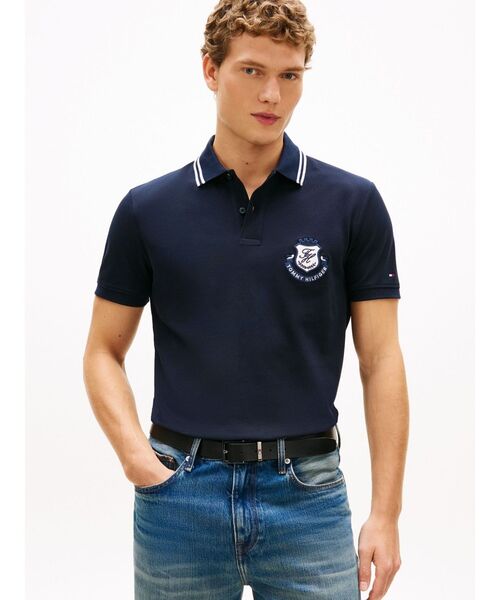 TOMMY HILFIGER（トミーヒルフィガー）の「ピケバッジレギュラーポロシャツ（ポロシャツ・メンズ・グリーン/マルチ/ホワイト・X-LARGE/SMALL/LARGE/MEDIUM）」の2枚目の写真