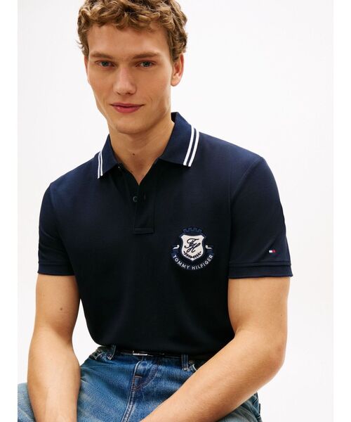 TOMMY HILFIGER（トミーヒルフィガー）の「ピケバッジレギュラーポロシャツ（ポロシャツ・メンズ・グリーン/マルチ/ホワイト・X-LARGE/SMALL/LARGE/MEDIUM）」の4枚目の写真