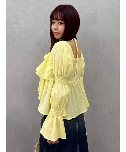 EVRIS(エヴリス)の「フリルボリュームチュニック(シャツ/ブラウス・レディース・イエロー/ホワイト/ブラック・FREE)」の12枚目の写真