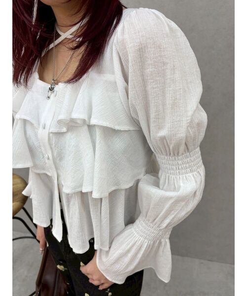 EVRIS(エヴリス)の「フリルボリュームチュニック(シャツ/ブラウス・レディース・イエロー/ホワイト/ブラック・FREE)」の17枚目の写真