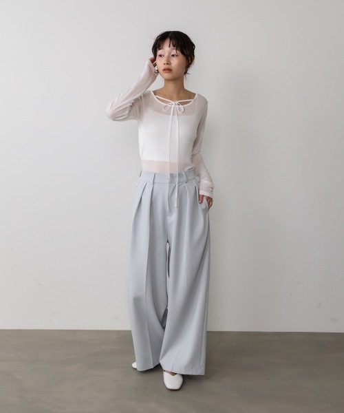Bab(バブ)の「【マルチWAY】オリジナルタグ ベーシックシアーカットソー(Tシャツ/カットソー・レディース・オフホワイト/ブラック/イエロー・FREE)」の16枚目の写真