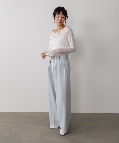 Bab(バブ)の「【マルチWAY】オリジナルタグ ベーシックシアーカットソー(Tシャツ/カットソー・レディース・オフホワイト/ブラック/イエロー・FREE)」の20枚目の写真