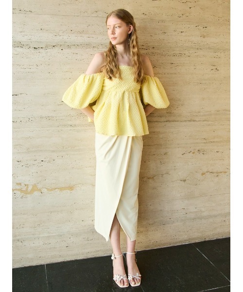 FRAY I.D♡未使用♡ギャザーパフデザイン2wayスイムウェア マルチウェイパフスリーブスイムウェア（水着）｜FRAY I.D（フレイ