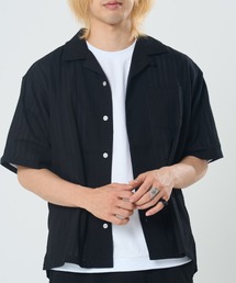 刺繍シアー オープンカラーシャツ(M1)