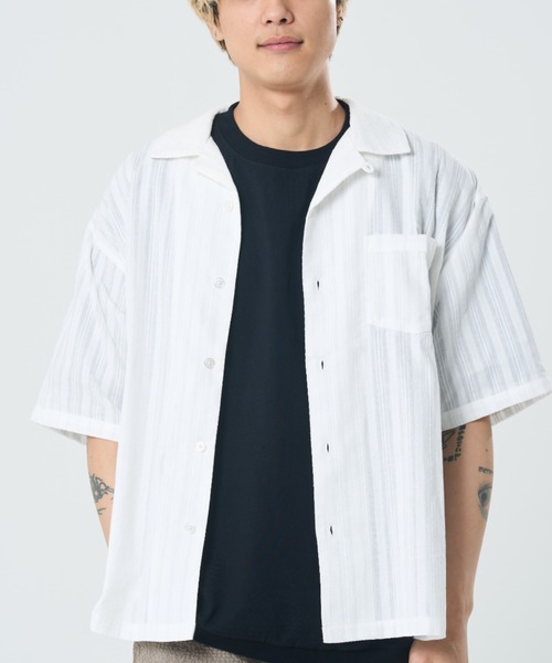 ROUGH TRADE（ラフトレード）の「刺繍シアー オープンカラーシャツ(M1)（シャツ/ブラウス・メンズ・ブラック/ミント/ホワイト・MEDIUM/LARGE/X-LARGE）」の11枚目の写真
