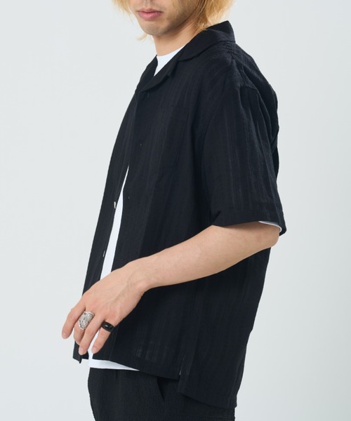 ROUGH TRADE（ラフトレード）の「刺繍シアー オープンカラーシャツ(M1)（シャツ/ブラウス・メンズ・ブラック/ミント/ホワイト・MEDIUM/LARGE/X-LARGE）」の7枚目の写真